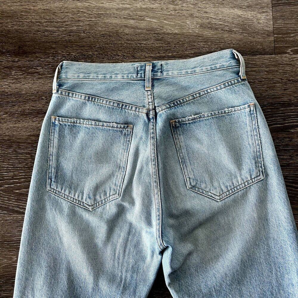 AGOLDE Riley High Rise Straight Leg Crop Shatter Wash Jeans Size 26 Distressed - Picture 9 of 16